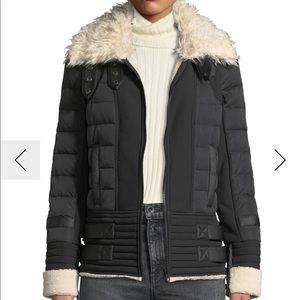 Blanc Noir moto aviator-style puffer jacket